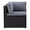 Black/Ash Grey, variant on CorLiving Parksville Resin Wicker Rattan and Galvanized Steel Patio Sectional Corner Chair with Cushions, Sold Individually, Use to Expand an Outdoor Set