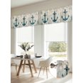 thumbnail image 6 of 2 Panels Nautical Anchor Valance for Windows, Vintage Coastal Summer Beach Coral Light Filtering Kitchen Curtains, Rod Pocket Window Treatment Curtain Valances for Living Room Bedroom, 42"x18", 6 of 9