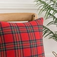 thumbnail image 4 of 2 Pack Christmas Plaid Decorative Throw Pillow Covers Scottish Tartan Cushion Case for Farmhouse Home Holiday Decor Red and Green, 20 x 20 Inches - D, 4 of 6