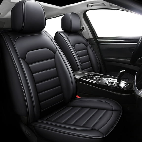 WILLJOY Car Seat Cover Fit for 2010-2025 Nissan Rogue, 5-Seat Breathable Faux Leather Automotive Cushion Protector Front Rear Black