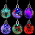 thumbnail image 3 of 6 piezas de bolas de Navidad LED transparentes para colgar adornos de bolas para árbol de Navidad, decoraciones para fiestas de cumpleaños y bodas, 3 of 5