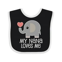 Inktastic Nana Loves Me for Grandkids Boys or Girls Baby Bib