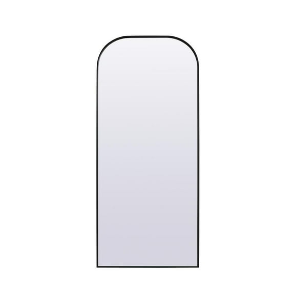 Metal Frame Arch Full Length Mirror 32x76 Inch in Black