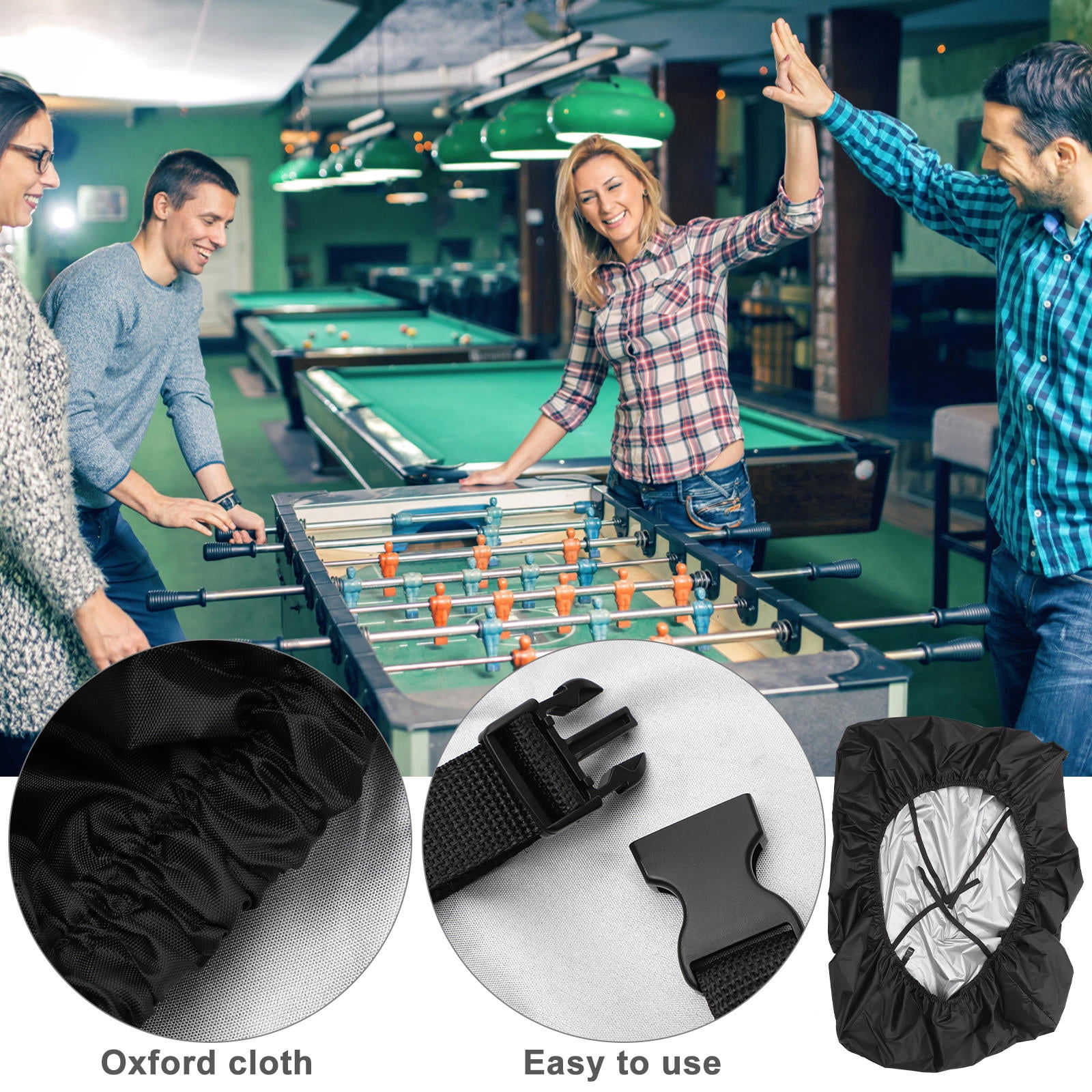 CIMAXIC Outdoor Foosball Table Cover Black Oxford Cloth 1 Piece 63X45X20In
