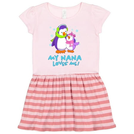 

Inktastic My Nana Loves Me! Cute Penguins Gift Toddler Girl Dress