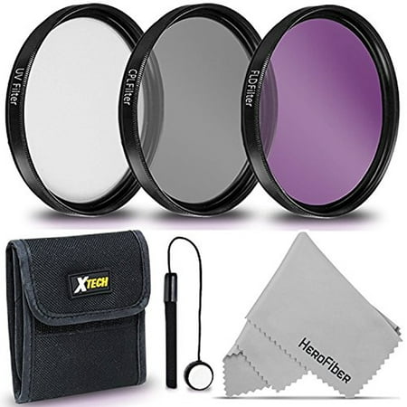 58MM Professional Lens Filter Set UV FLD CPL Filters + Filters Case + Lens Cap Holder + HeroFiber cleaning