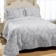 thumbnail image 1 of Laura Ashley Venetia Courtepointe Réversible en Coton, Twin, Gris, 1 of 8