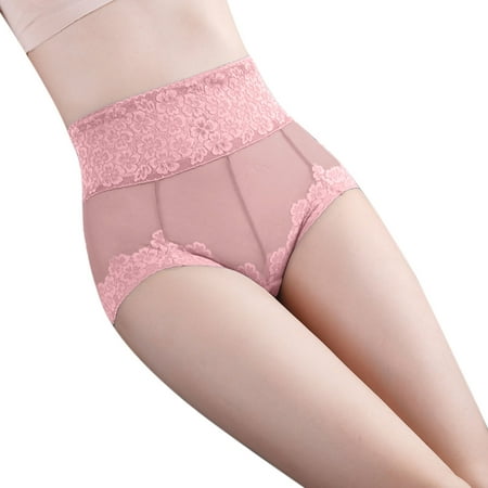 

vbnergoie Ladies Waist High Waist Lace Mesh Waist Slim Thin Underwear Cotton Womens Panties plus Underwear