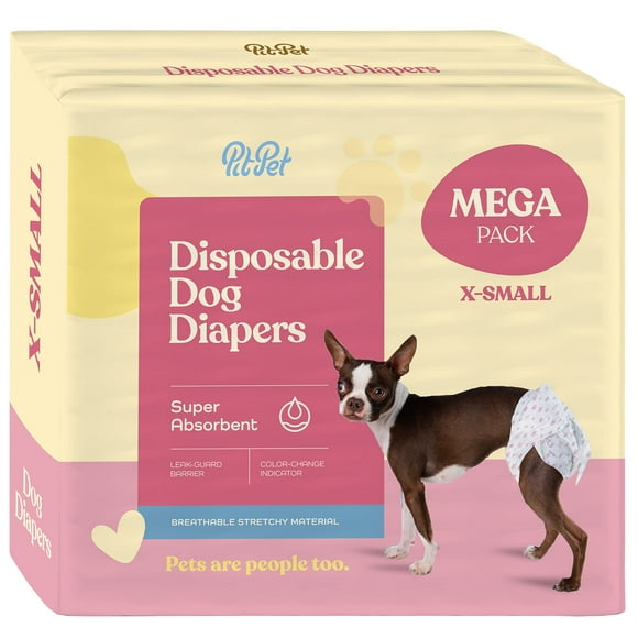 Couches pour Chiens Confortables - Lot de 24 Super Absorbantes Couches Jetables pour Chiens - Technologie Gel FlashDry & Indicateur d'Humidité - Couches Étanches pour Chiens en Incontinence Urinaire Excitable