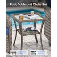 thumbnail image 6 of Unnifurnzi 5 Pieces Wicker Patio Furniture Set-Outdoor Swivel Rocker Patio Chairs Patio Sofa Set with Tempered Glass Top Outdoor Coffee Table for Deck Lawn Porch Balcony Poolside-Gray/Blue, 6 of 7
