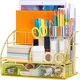 thumbnail image 1 of Organizador de escritorio dorado con cajón portalápices para escritorio de oficina con 5 compartimentos + 1 cajón grande XCF The Mesh Collection, 1 of 4