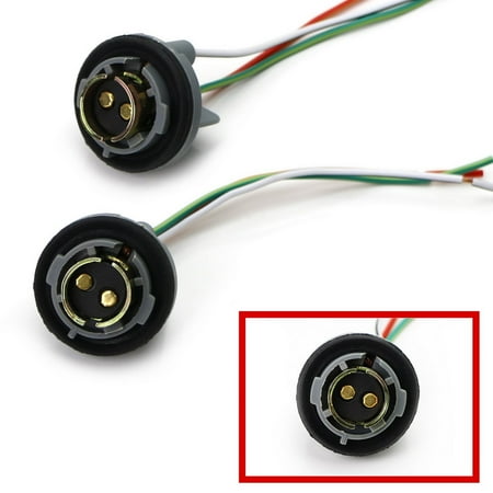 

iJDMTOY (2) 1157 2057 2357 7528 Metal Socket/Base w/ Pigtail Wiring Harness Compatible With Turn Signal Brake/Tail Lights or LED Bulbs Retrofit etc