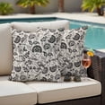 thumbnail image 2 of Outdoor Pillow Cover Black Pastoral Flowers Set of 2 Waterproof Throw Pillowcases Farmhouse Floral Decorative Patio Furniture Pillows for Couch Garden Indoor & Outdoor Use, 2 of 9