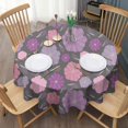 thumbnail image 3 of Pioneer Flower Floral Print Pattern Round Tablecloth 60"x60",Wrinkle Wipeable Table Cloth for Kitchen Dining Room Picnic Patio Party, 3 of 6