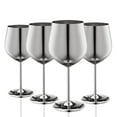 thumbnail image 1 of Juego de copas de vino WOTOR de acero inoxidable, 4 x 532 ml, color plateado, 1 of 6