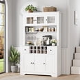 thumbnail image 5 of COZONY 68.7" Farmhouse Coffee Bar Cabinet with LED Light and Power Outlet, Kitchen Hutch with Drawers, Wine Rack for Dining Room, Living Room,White, 5 of 8
