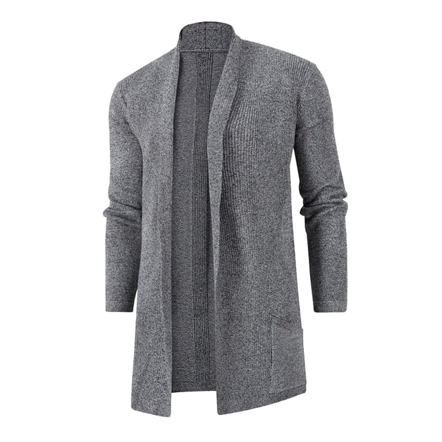 Men's Mid Length Slim Knit Cardigan Jacket Windbreaker for Stylish Comfortable Layering