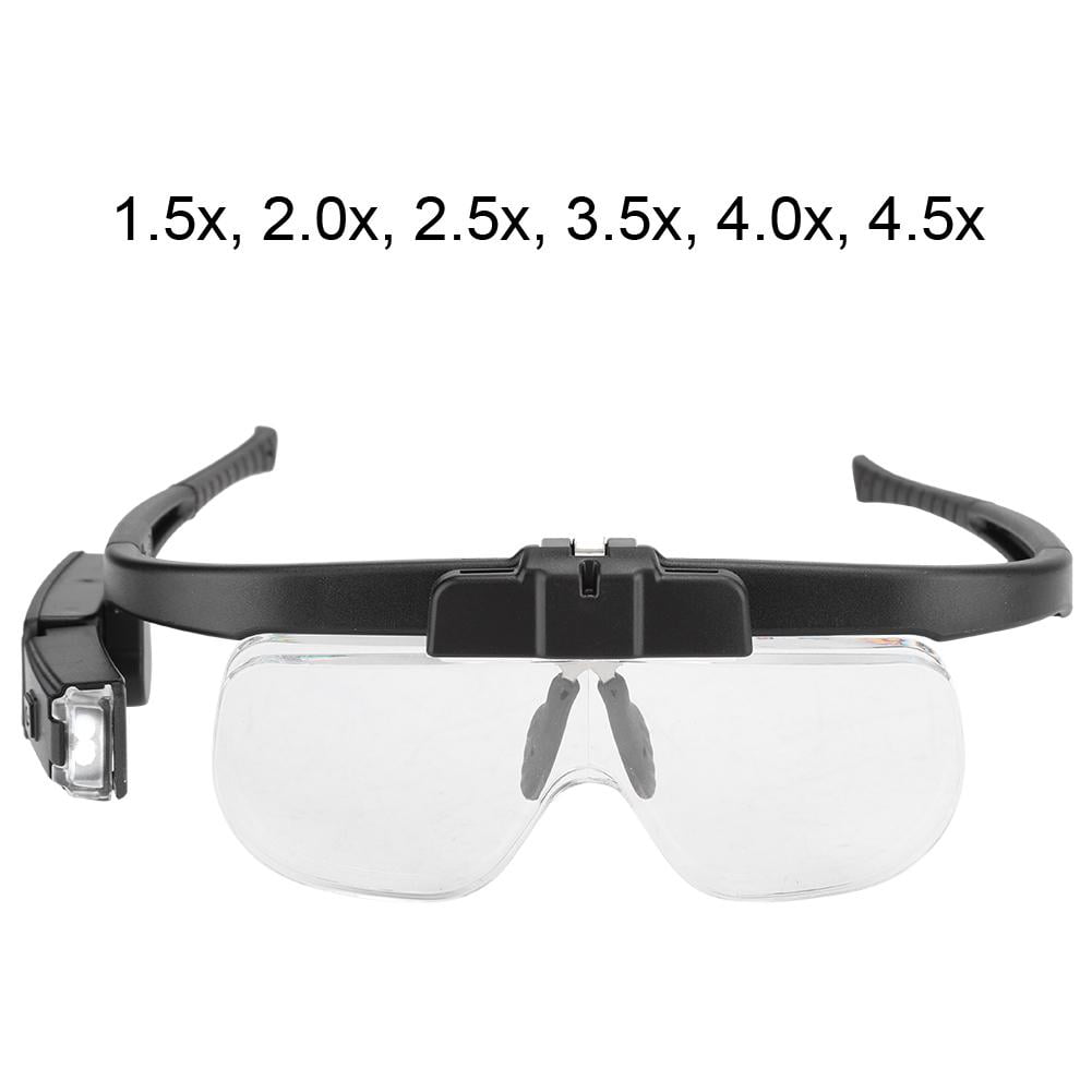 Lyumo Magnifying Glasses, 4.5x Wearable Magnifier Adjustable LED Magnifying Glasses Spectacles for Book Newspaper Reading, Magnifier