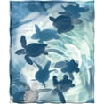 thumbnail image 2 of Sea Turtle Blanket Comfort Warmth Abstract Tortoise Blue Blanket for Couch Bed Chair Office Sofa 50"x60", 2 of 6