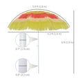 thumbnail image 3 of Outsunny Parasol de Plage 6 Pi Inclinable Pare-Soleil Hauteur Réglable Extérieur Marché Patio Cour Manivelle Terrasse Pare-Soleil, Multicolore, 3 of 10