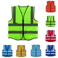 thumbnail image 2 of Yeaiivve Big And Tall Men Safety Vest Quick-Dry High Visibility Work Vest Mesh Breathable with Reflective Strips Outdoor Workwear Green,Free Size, 2 of 7