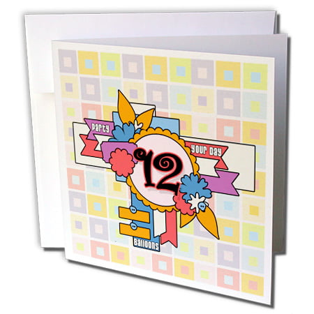 3dRose Happy Birthday 12 Year Old Girl with Fun Scrapbook Theme and ...