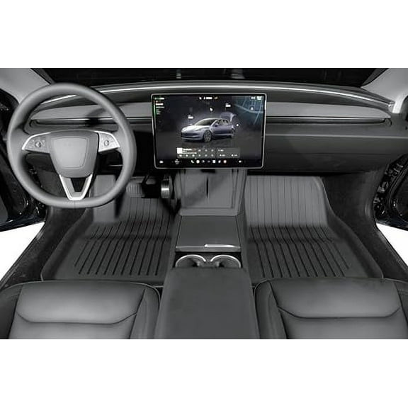 SUPER LINER Tesla Model 3 Floor Mats 2024 2025 All-Weather Floor Mats Set (6 Pieces) | Custom Fit, Pet & Child-Friendly | Model 3 Highland Cargo Liner Rear Cargo Tray Trunk Interio