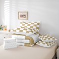 thumbnail image 4 of Erosebridal Check Plaid Bedding Sets Twin Size, Geometric Comforter Sets with Sheets, Farmhouse Gingham Reversible Bedding Twin Size, Microfiber Room Decor, 7 Pieces, 4 of 6