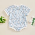 thumbnail image 3 of Bagilaanoe Newborn Baby Girl Boy Easter Rompers Print Short Sleeve Bodysuits 3M 6M 12M 18M Infant Casual One Piece Short Jumpsuit, 3 of 7