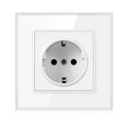 thumbnail image 1 of 16A 3500W EU socket Switch Flush-Mounted tempered glass panel, 1 of 9