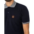 thumbnail image 4 of Trojan Gingham Check Trim Pique Polo Shirt, Blue, 4 of 5