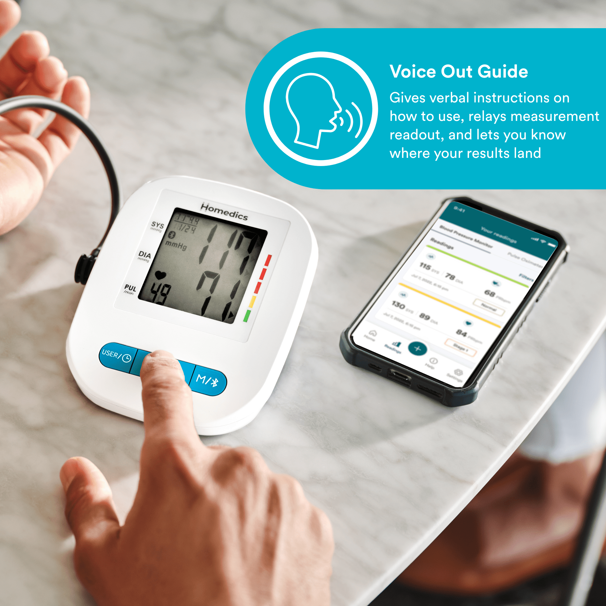 Available at Walmart, The Homedics Blood Pressure Monitor does it all! Not  only is it accurate, but it's also portable and easy to use. Our Smart  Measure Technology ensures