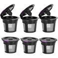 thumbnail image 1 of K Cup reutilizable, filtro de café reutilizable K Cup rellenable para Keurig 2.0 1.0 sin BPA - Paquete de 6 negro, 1 of 5