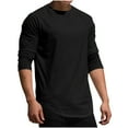 thumbnail image 1 of RXIRUCGD Haut Décontracté pour Hommes, Col Rond en Tricot, Faux Haut de Sport Décontracté, Manches Longues, Col Rond, Noir, Taille : 3TG, 1 of 8