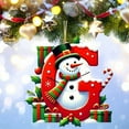 thumbnail image 5 of Zawou 26 Snowman Alphabet Ornaments, 2D Acrylic Letter Red Personalized Snowman Alphabet Hanging Decorations with Green Hat Mini for Christmas Tree Holiday DIY Crafts Xmas Home Decor, 5 of 6