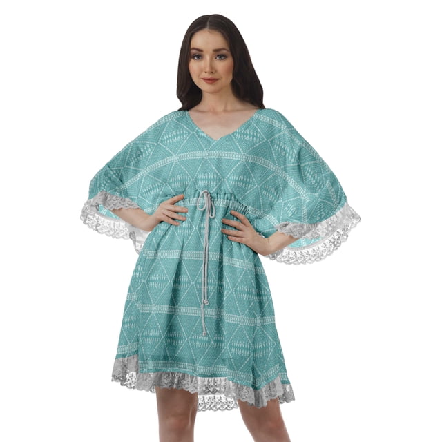 Moomaya Sorties de Plage Imprimées Femmes Grande Taille Robes d'Été pour Femmes Robe Courte