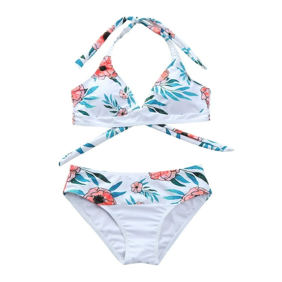 TSADFHJI Womens 2 Piece Bikini Bottoms Swimsuit Flower Prints Bathing Suit Womens Bras White Bras for Women Bunny Womens Bras Plus Size White Blue S