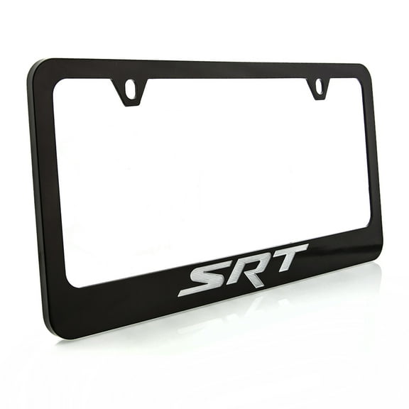 Dodge SRT Black Coated Metal License Plate Frame Holder