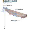 thumbnail image 3 of 12'x10' Retractable Patio Awning, Waterproof Sun Shade with Manual Crank Handle, Aluminum Frame & 280g/㎡ Polyester Fabric for Deck, Porch & Balcony, 3 of 7