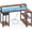Brown, variant on Amadwell 47 Inch L Shaped Desk with LED Strip, Corner Gaming Desk with Power Outlet, Drawer & Shelves