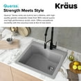 thumbnail image 3 of Kraus Quarza 25 Dual Mount Single Bowl Granite Kitchen Sink and Strainer in Grey, 3 of 14
