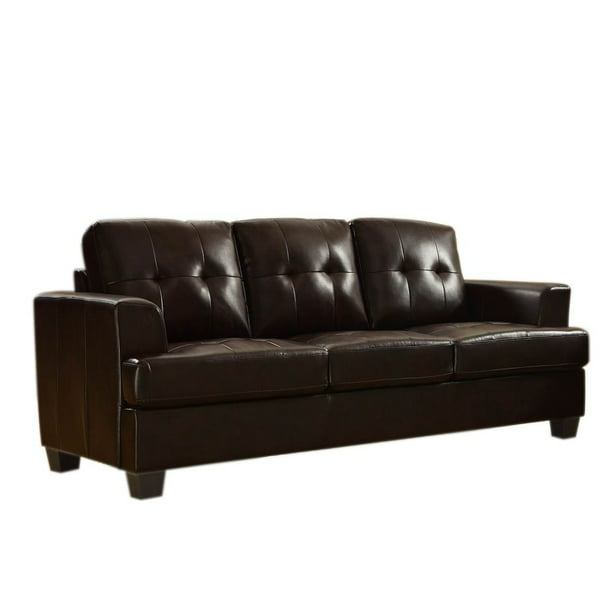 Homelegance Keaton Sofa In Brown, Kaleb Tufted Leather Sofa Bed