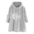 thumbnail image 1 of Sudaderas Con Capucha De Manga Larga De Espina De Pez De Felpa De Color Sólido Para Mujer (Gris) (Xl) Tmvgtek Mujer, 1 of 4