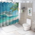 thumbnail image 7 of Orinice Palm Tree Bathroom Decor Set with Hooks, Colorful Luxurious Graphic Print Polyester Fabric Shower Curtain, Chic Modern Design, Waterproof and Easy to Install 60x72, 7 of 7