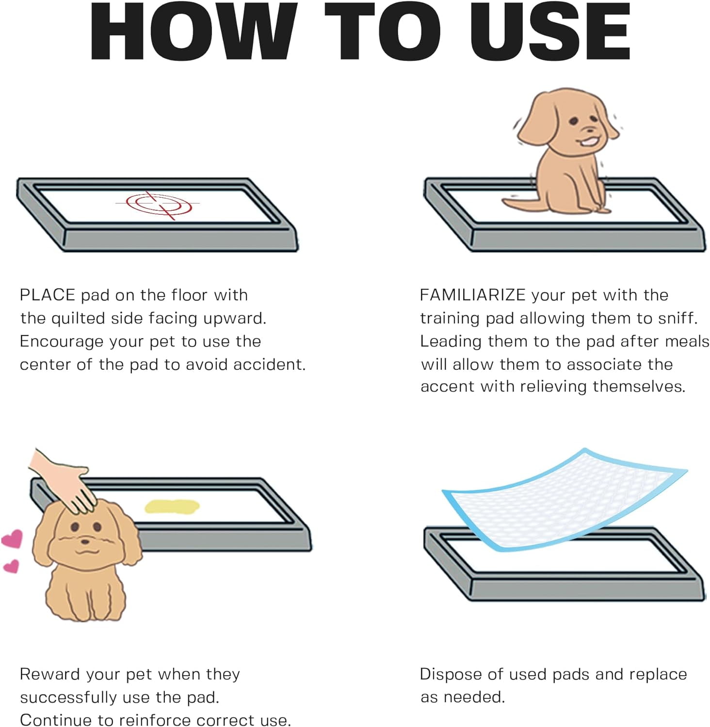 Small Puppy Pads Leak-Proof 17"x24"| Pee Pads for Dogs Ultra Absorbent 6-Layer - Dog Pee Pads, Dog Pads, Potty Pads for Dogs, Training Pads for Dogs, Dog Pad for Cat, Rabbit, Guinea Pig