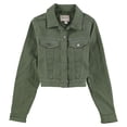 thumbnail image 1 of GUESS Womens Cropped Denim Jacket, Green, X-Small, 1 of 2