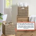 thumbnail image 6 of Ornavo Home Wicker Storage Cubes Bin, 9 Inch Storage Shelf Basket Collapsible Natural Hand Woven Paper Storage Cube Bin with Handles - Set of 6, Beige, 6 of 7