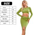 thumbnail image 2 of Vestido de manga larga para mujer, vestido de verano, otoño, sexy, con corte alto, vestido midi bodycon, 2 of 6
