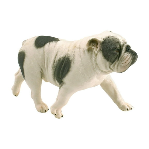 Bulldog Model*1 Clearance! Statue Hand Painted Pvc Puppy Standing Figurine Statue for Home Yellow