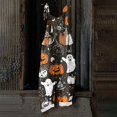 thumbnail image 7 of Womens Halloween Jumpsuits Cute Print Baggy Casual Wide Leg Romper Tie Strap Cotton Linen Pants, 7 of 7